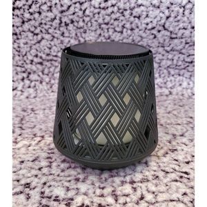Bath & Body Works Black Basket Weave Design Single Wick Candle Holder